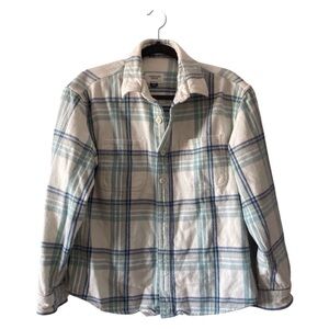 American Eagle Relaxed Fit Flannel Shirt Jacket Plaid Heavyweight Small